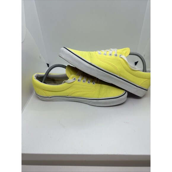 Vans Men\'s Era Neon Lemon Tonic Yellow True White Canvas Skate shoes Size 11